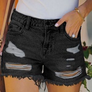 Black Jean Shorts